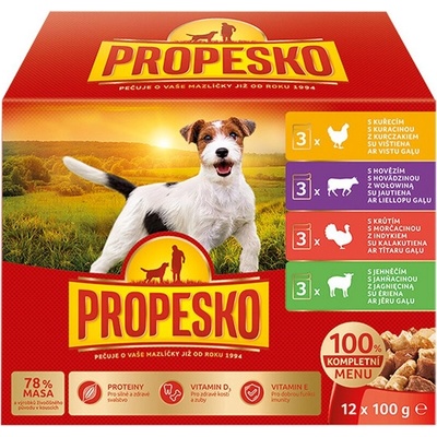 Propesko kura hovädzie morka jahňa 12 x 100 g