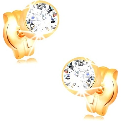 Šperky eshop ve žlutém zlatě kulatý čirý zirkon v objímce S1GG16.06