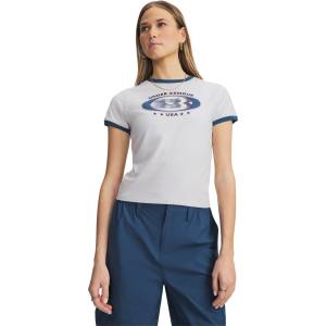 Under Armour Дамска тениска Under Armour Womens Ringer Grx T-Shirt - Grey/Blue