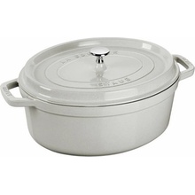Staub Cocotte hrnec oválný 33 cm 6,5 l bílý lanýžový