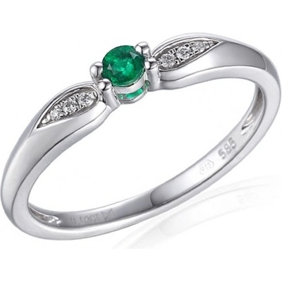 Gems zásnubní prsten Hanni bílé zlato s brilianty a smaragdem 585 38 1 4130.1B00.0.53.HSI.606