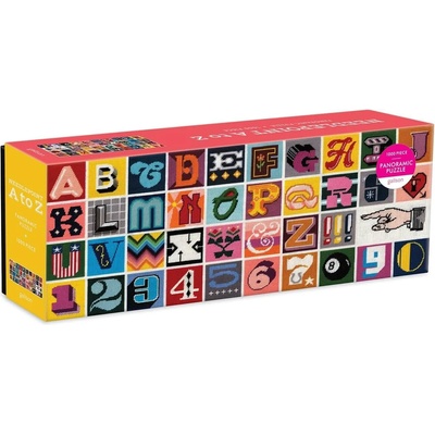 Galison Панорамен пъзел Galison от 1000 части - Английска азбука