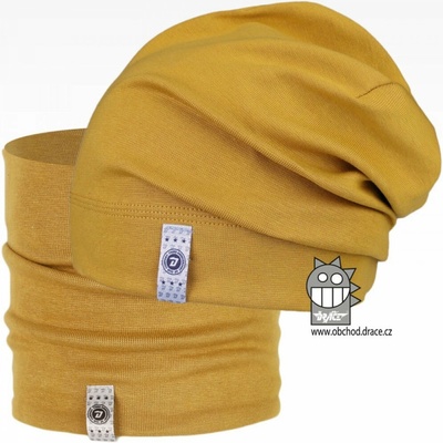 Dráče Bavlnená čiapka a nákrčník Dráča Alan 04 tmavá horčicová