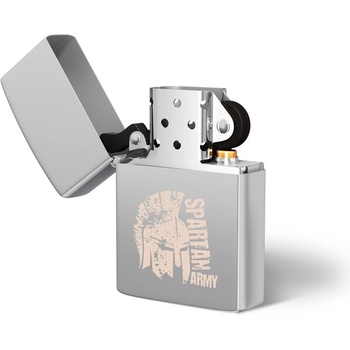 Image 1 of DRAGOWA Бензинова запалка с гравировка León, сребърна (20396)