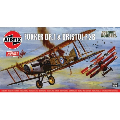 Bristol Classic Kit VINTAGE letadlo A02141V Fokker DR1 Triplane & Fighter Dogfight Double 1:72