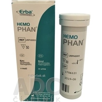 Hemophan diagnostické prúžky na moč 1 x 50 ks