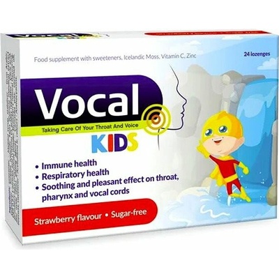 Vocal Kids pastilky s jahodovou príchuťou 24 pastiliek