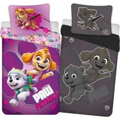 DETEXPOL Obliečky Paw Patrol lila svietiace Bavlna 140x200 70x80