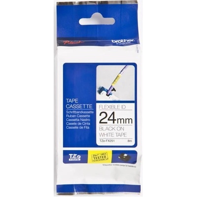 TZE-FX251 čierna na bielej flexibilná 24 mm