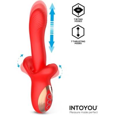 INTOYOU Тласкащ вибратор с 3 мотора и подвижни устни Intoyou Vyron