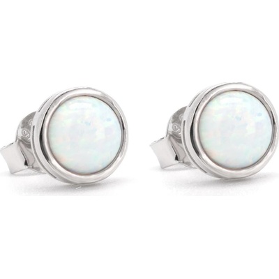 Rafity stříbrné s bílým opálem E0110PZ-16