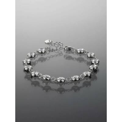 Prosperk náramek z chirurgické oceli s kolečky s čirými krystaly S4425
