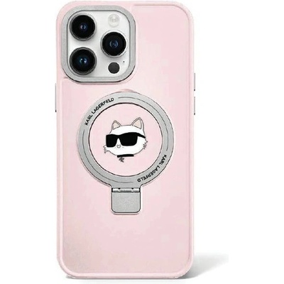 KARL LAGERFELD Karl Lagerfeld KLHMP15XHMRSCHP Ring Stand Choupette Head MagSafe Калъф за iPhone 15 Pro Max 6.7", розов (KLHMP15XHMRSCHP)