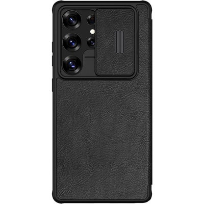 Nillkin Qin Book Pro Leather Flip Case - кожен калъф, тип портфейл за Samsung Galaxy S25 Ultra (черен)