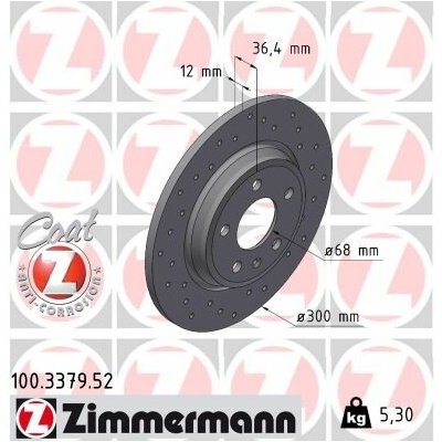 Brzdový kotúč ZIMMERMANN 100.3379.52 (100337952)