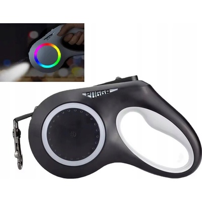 Smycz pro psy s LED světlem silné lanko o délce automaticky prodlužovatelná