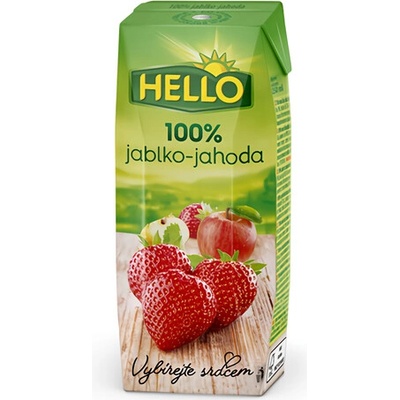 Hello Džús 100 % jablko - jahoda 250 ml