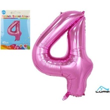 LUMA Balónek foliový č.4 RŮŽOVÝ 43 cm