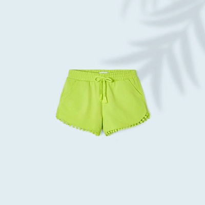 Mayoral Basic трикотажни къси панталони за момиче в цвят лайм Mayoral