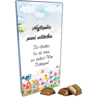 FOTOPOŠTA NAJLEPŠIA pani učiteľka mliečna čokoláda 100 g