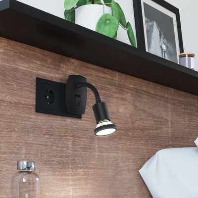 EGLO 300913 - LED осветително тяло за контакт PARRINI 1xGU10/4, 5W/230V черно (EG300913)