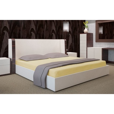 MyBestHome Jersey napínací prostěradlo banánové 200x220