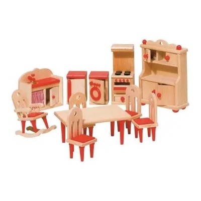 Goki - Обзавеждане за кухня на къща за кукли в червено (51951)