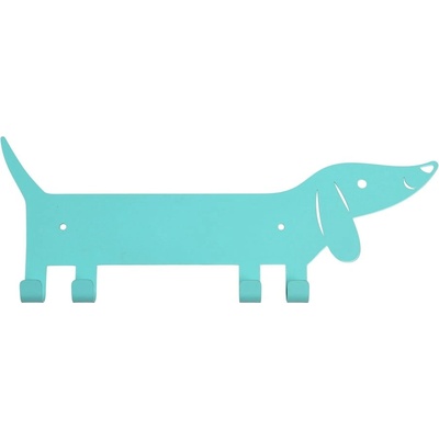 Rex London Тюркоазена метална стенна детска закачалка Sausage Dog - Rex London (29981)