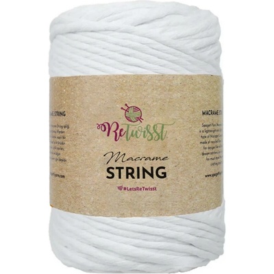 ReTwisst Macrame String 5 mm 01 bílá