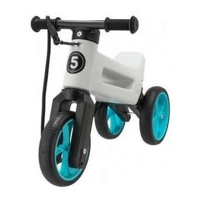 FUNNY WHEELS Rider SuperSport 2v1 + popruh bílo-tyrkysové