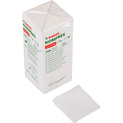 Kompresy z gázy 5 x 5cm nesterilní 8 vrstev,17 nití