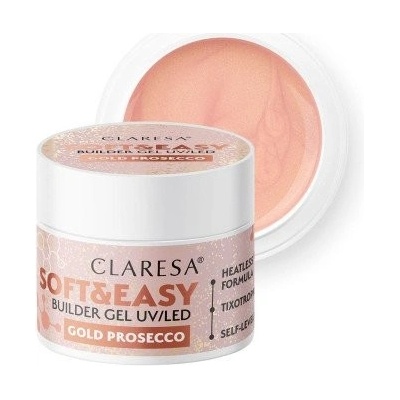 Claresa Soft & Easy stavebný gél na nechty Gold Prosecco 90 g