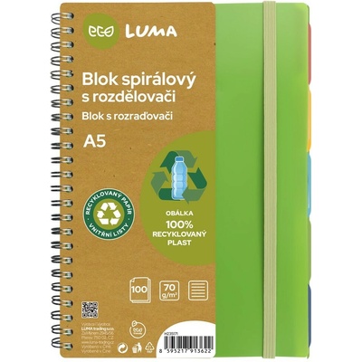 Luma Eco Kroužkový blok A5 s rozdělovači 100 listů – Hledejceny.cz