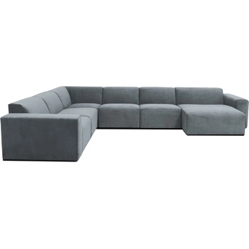 Scandic Сив ъглов диван от рипсено кадифе (ляв ъгъл) Sting - Scandic (STING U CORNER LEFT WAVE grey 20)