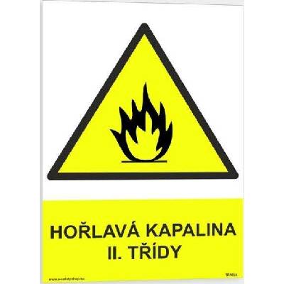 Traiva s.r.o Hořlavá kapalina II. třídy Verze: Plast 210 x 297 mm (A4) tl. 0.5 mm - Kód: 08175