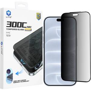LITO Поверителен стъклен протектор Lito D+ Max Privacy 300C - iPhone 18 Pro - Черен
