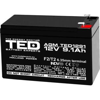 Ted electric АКУМУЛАТОР 12v / 9ah agm ted electric