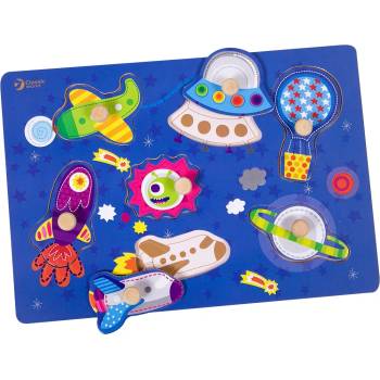 Image 1 of Classic World Дървен пъзел с дръжки Classic World - Космос (3616)