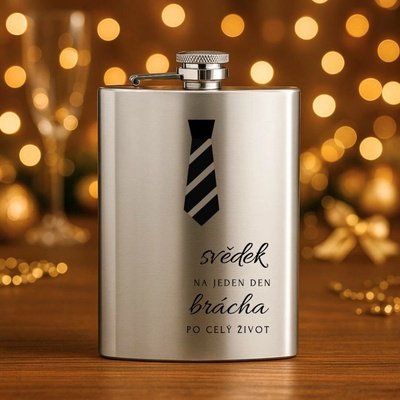Placatka pro svědka kravata originální dárek pro kamaráda Stříbrná - brácha
