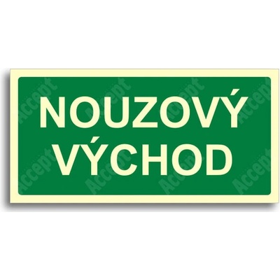 ACCEPT únikové a protipožární fotoluminiscenční značení NOUZOVÝ VÝCHOD - tabulka 20x10cm
