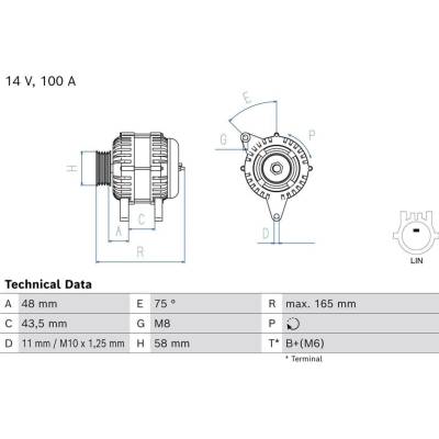 generátor BOSCH 0 986 085 130 0 986 085 130