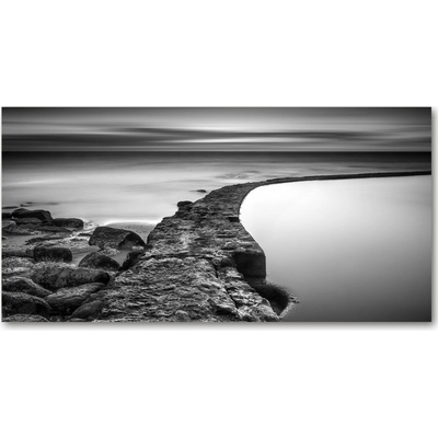Foto obraz sklo tvrzené kamenná pláž 100x50 cm