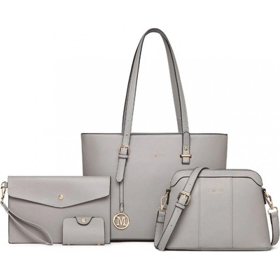 Miss Lulu kabelkový set šedá shopper kabelka
