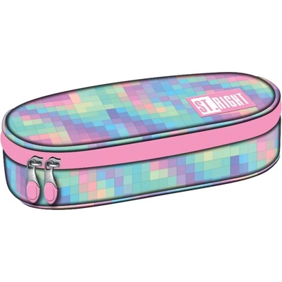 ST.RIGHT Овален ученически несесер St. Right Pastel - Pixels, с 1 цип (PC01)