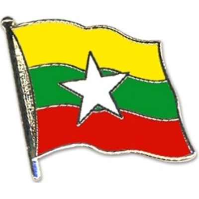 Odznak (pins) 20mm vlajka Mjanmarsko - farebný