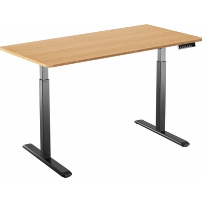 AlzaErgo Table ET2 čierny + doska 120 × 80 cm bambusová zaoblená