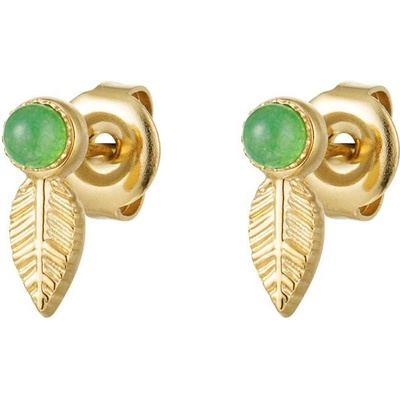 Ornamenti pozlacené náušnice Mini Leaf gold OOR300091