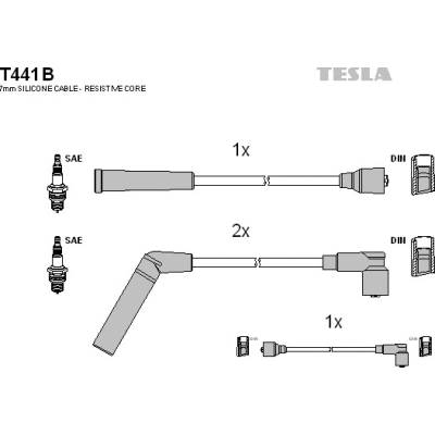 Sada zapaľovacích káblov TESLA T441B