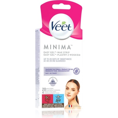 Veet Minima Hypoallergenic восъчни ленти за епилация за лице 20 бр