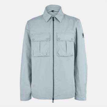 BELSTAFF Риза с дълъг ръкав BELSTAFF Men's Stride Zip Collar Long Sleeve Overshirt - Quarry Blue